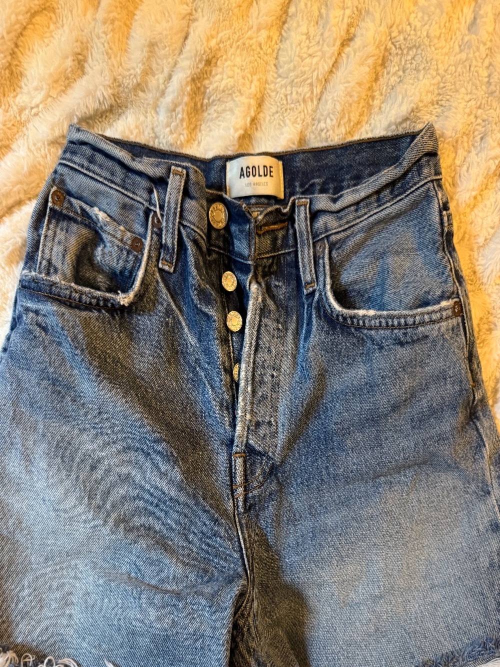 AGOLDE Medium Wash Jorts from Aritzia (OPEN TO TRADES)